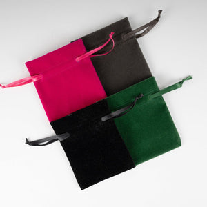 Personalized Velvet Rose Drawstring Pouch – Fuschia – 4" × 5" (10 × 13 cm) - Pamusan.com