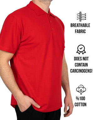 Polo Collar Red T-Shirt - Digital Print - Pamusan.com