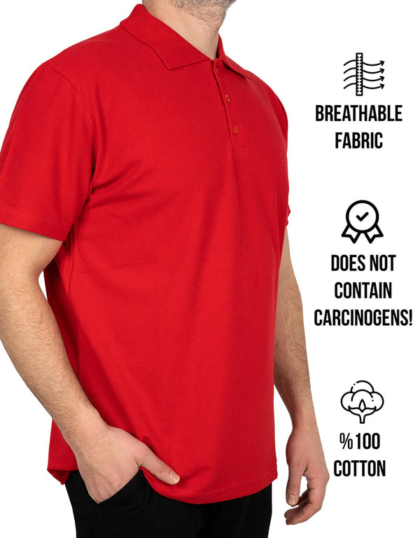 Polo Collar Red T-Shirt - Digital Print - Pamusan.com