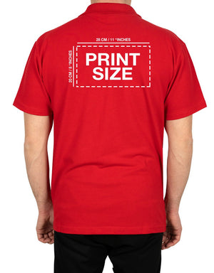 Polo Collar Red T-Shirt - Digital Print - Pamusan.com