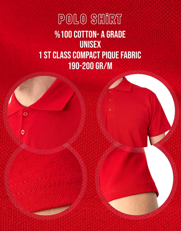 Polo Collar T-Shirt Red - Pamusan.com