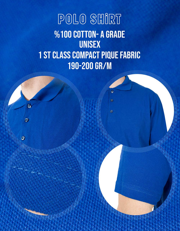 Polo - Collar T-Shirt Saks Blue - Pamusan.com