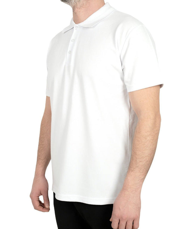 Polo Collar White T-Shirt - Digital Print - Pamusan.com