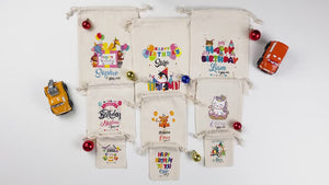 Partytüten zum ersten Geburtstag, 15 cm breit x 20 cm hoch, personalisierbar mit Namen, „Happy Birthday“-Aufdruck 