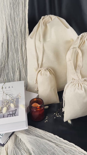 Cotton Drawstring Pouch 10"x14" | Natural Favor & Gift Bag