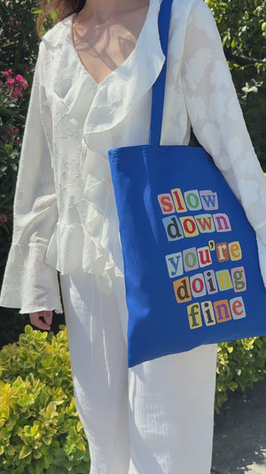 Bedruckte Baumwolltasche – Blau – 35 × 40 cm – 170 g