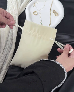 Natural Velvet Drawstring Pouch – 6" × 8" (15 × 20 cm) - Pamusan.com