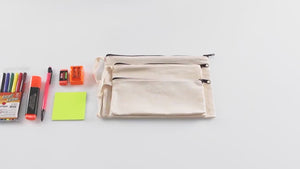 Personalisiertes Federmäppchen aus Stoff – 20 x 10 cm große Kosmetiktasche aus Baumwolle mit Reißverschluss