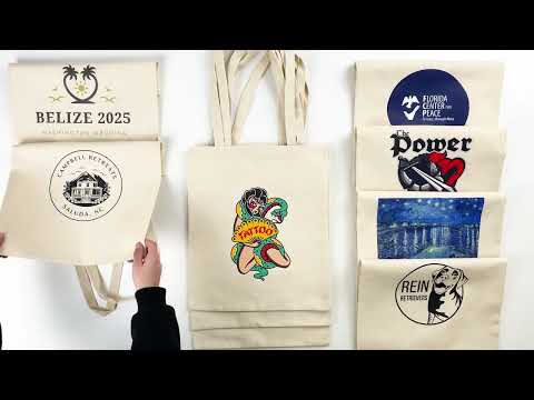 Personalisierte Canvas-Tragetaschen, 14 x 16 Zoll – 8 oz Stoffgewicht, individueller Logo- und Fotodruck
