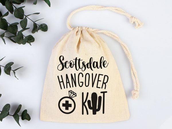 Organic Hangover Recovery Kit Bags for Events - 100% Cotton Drawstring Pouches - Pamusan.com
