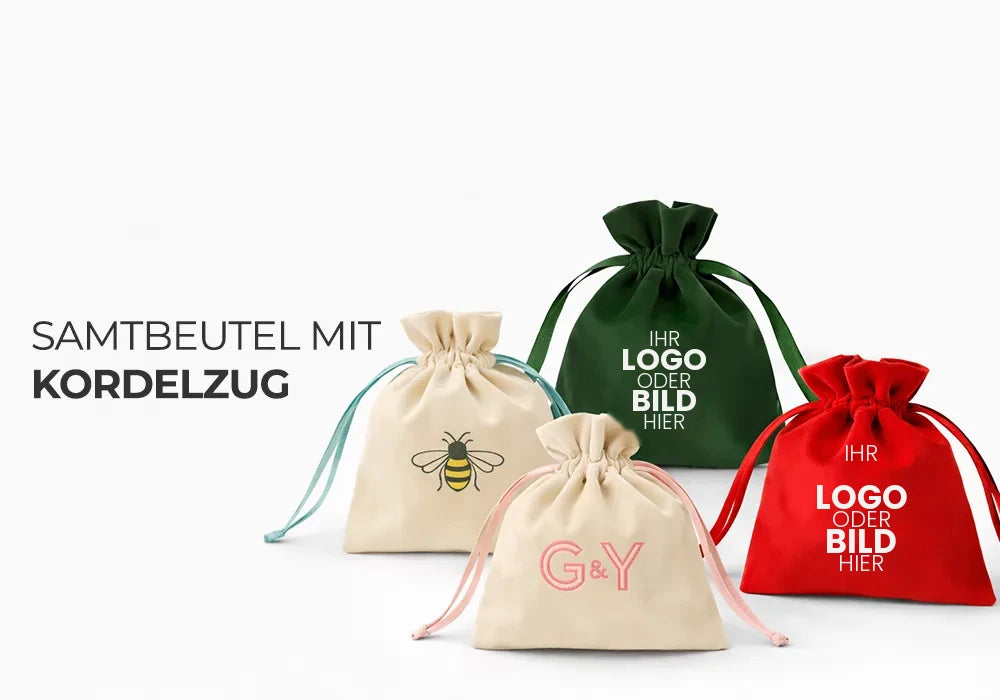 Samtbeutel mit Kordelzug – IHR LOGO ODER BILD HIER