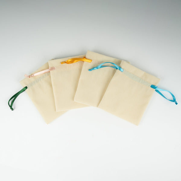 Velvet Rose Drawstring Pouch with Orange Ribbon – 4" × 5" (10 × 13 cm) - Pamusan.com