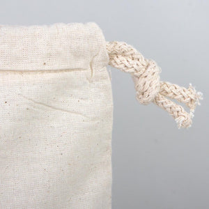 Cotton Drawstring Pouch 16"x20" | Natural Large Favor & Gift Bag — back view | Pamusan
