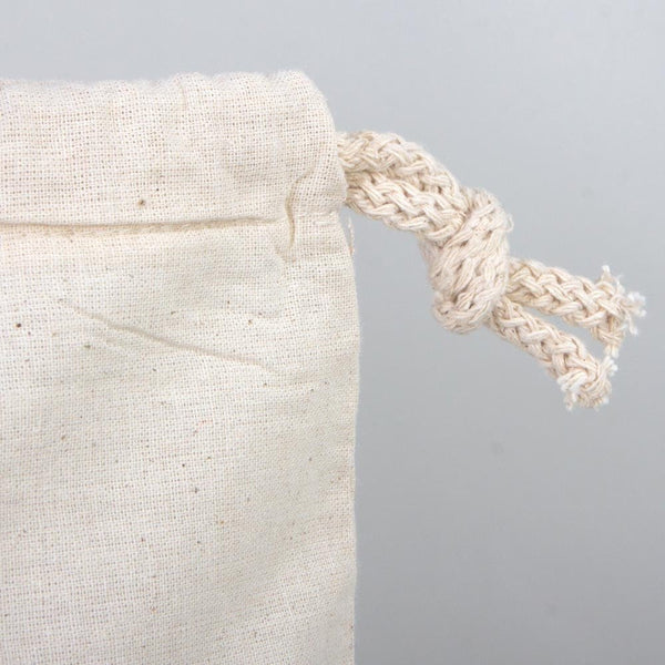 Cotton Drawstring Pouch 16"x20" | Natural Large Favor & Gift Bag — back view | Pamusan