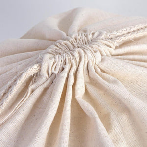 Cotton Drawstring Pouch 16"x20" | Natural Large Favor & Gift Bag — detail view | Pamusan
