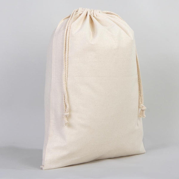 Cotton Drawstring Pouch 16"x20" | Natural Large Favor & Gift Bag — alternate view | Pamusan