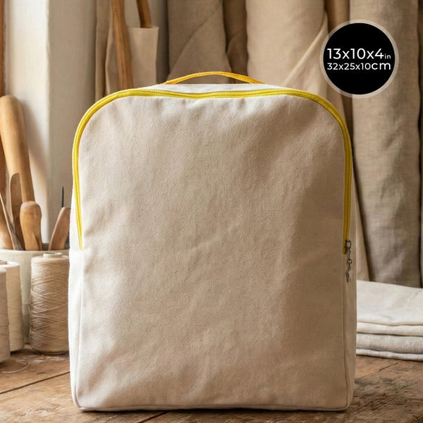 Yellow VIP Canvas Backpack – 10" × 13" (25 × 32 cm), 10 oz - Pamusan.com